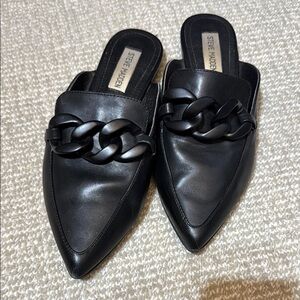 Steve Madden Black Chain Detail Women's Mules